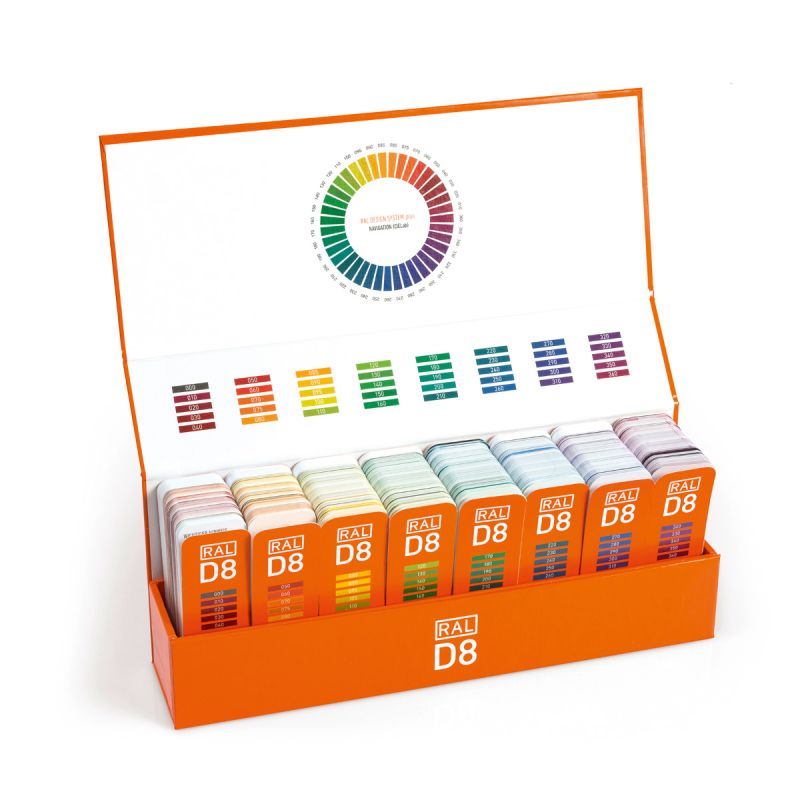 RAL D8 设计盒, 1825 种颜色, 半哑光, 8本色卡